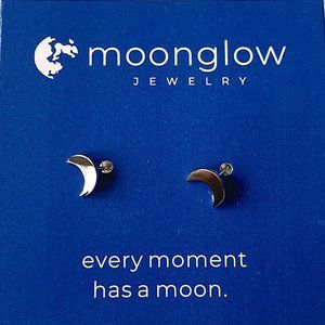 Moonglow Jewelry Silver Crescent Earrings